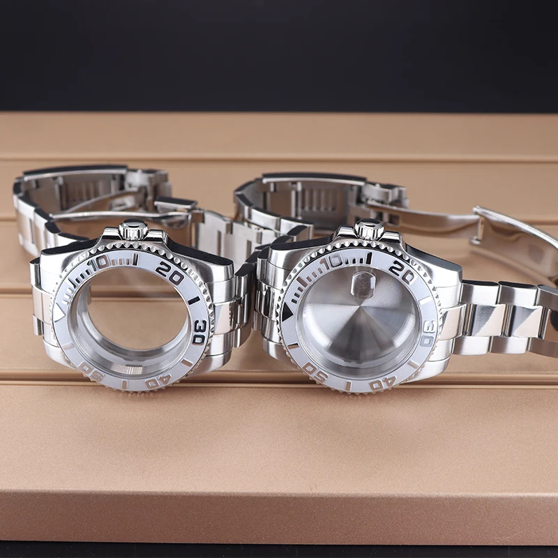 40mm Luxury Men's Watch Cases Strap Parts For Seiko nh34 nh35 nh36 nh38 Movement 28.5mm Dial Waterproof Sapphire Crystal Glass
