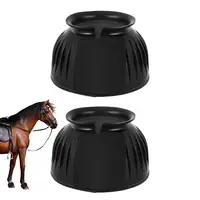 Rubber Bell Boots Rubber Overreach Horse Boots 2pcs Soft Equine Boots Protective Gear Accessories For Training Equipment 1