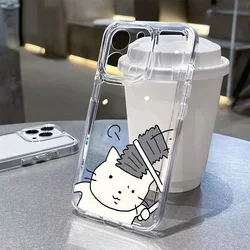 Adorable Kitten Couple Transparent Phone Case for iPhone 16e 17 e (TTK - 413HKX50A7)
