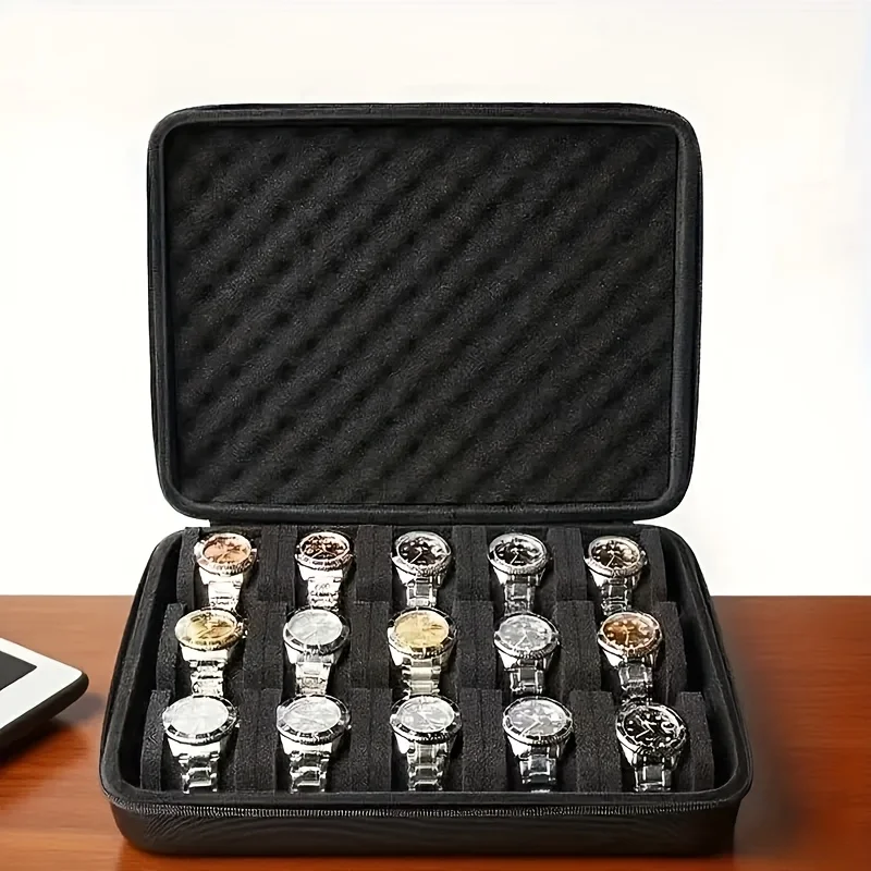 Advanced Watch Storage Box, 15 Card Slot Watch Storage Box, Portable Jewelry Storage Box,Display Cabinet, Suitable For Home