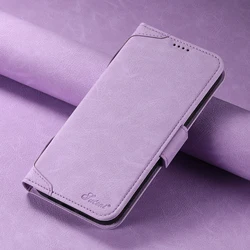 Sleek Magnetic Card Holder Wallet & Flip Cover Phone Case with Wireless Charging Compatibility - iPhone 13 Pro (Purple)