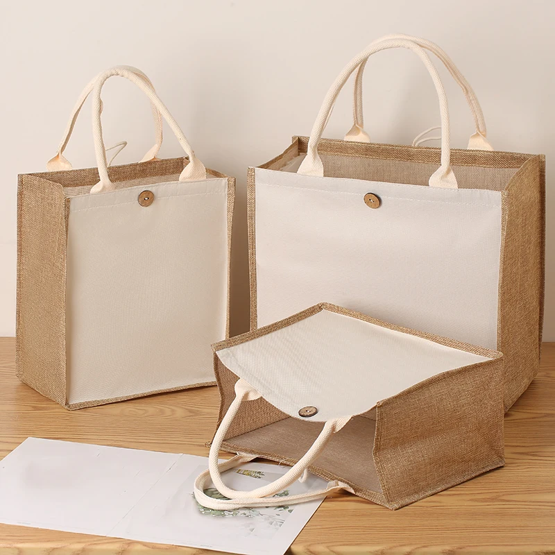 حقيبة قماش فارغة الترقق DIY اللوحة اليد تحمل حقيبة...