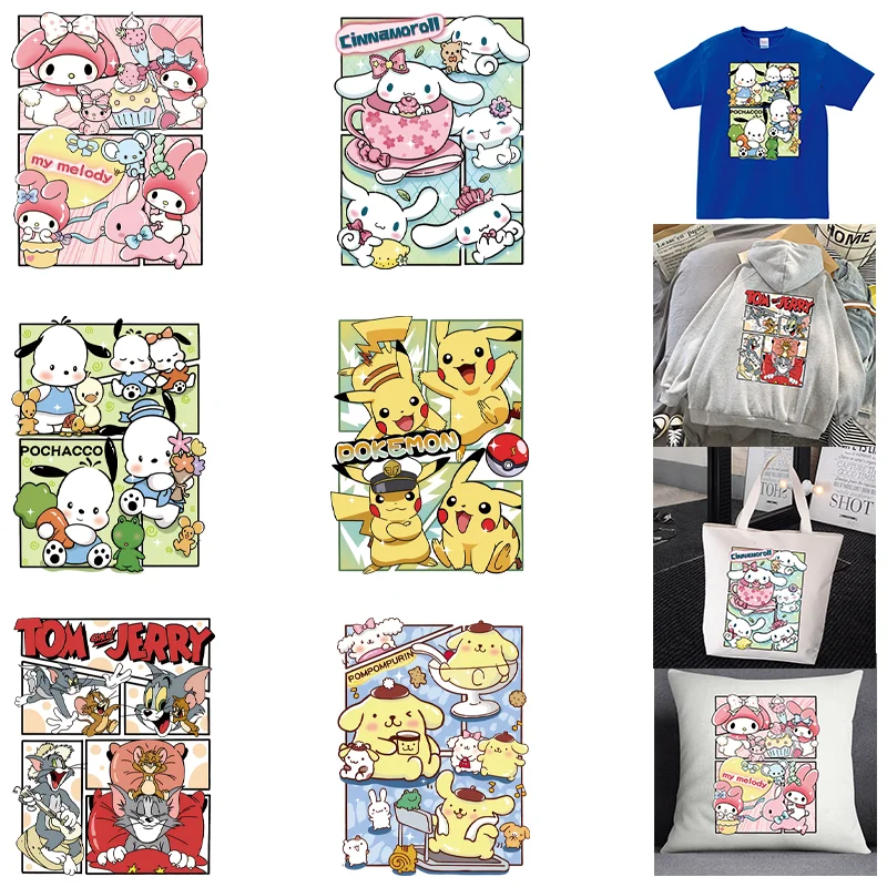 Iconic Brand Anime Cartoon Pattern Print Patch，Heat transfers stickers for clothing Suitable for Hoodie,T-shirt,pillow,canva bag,etc.