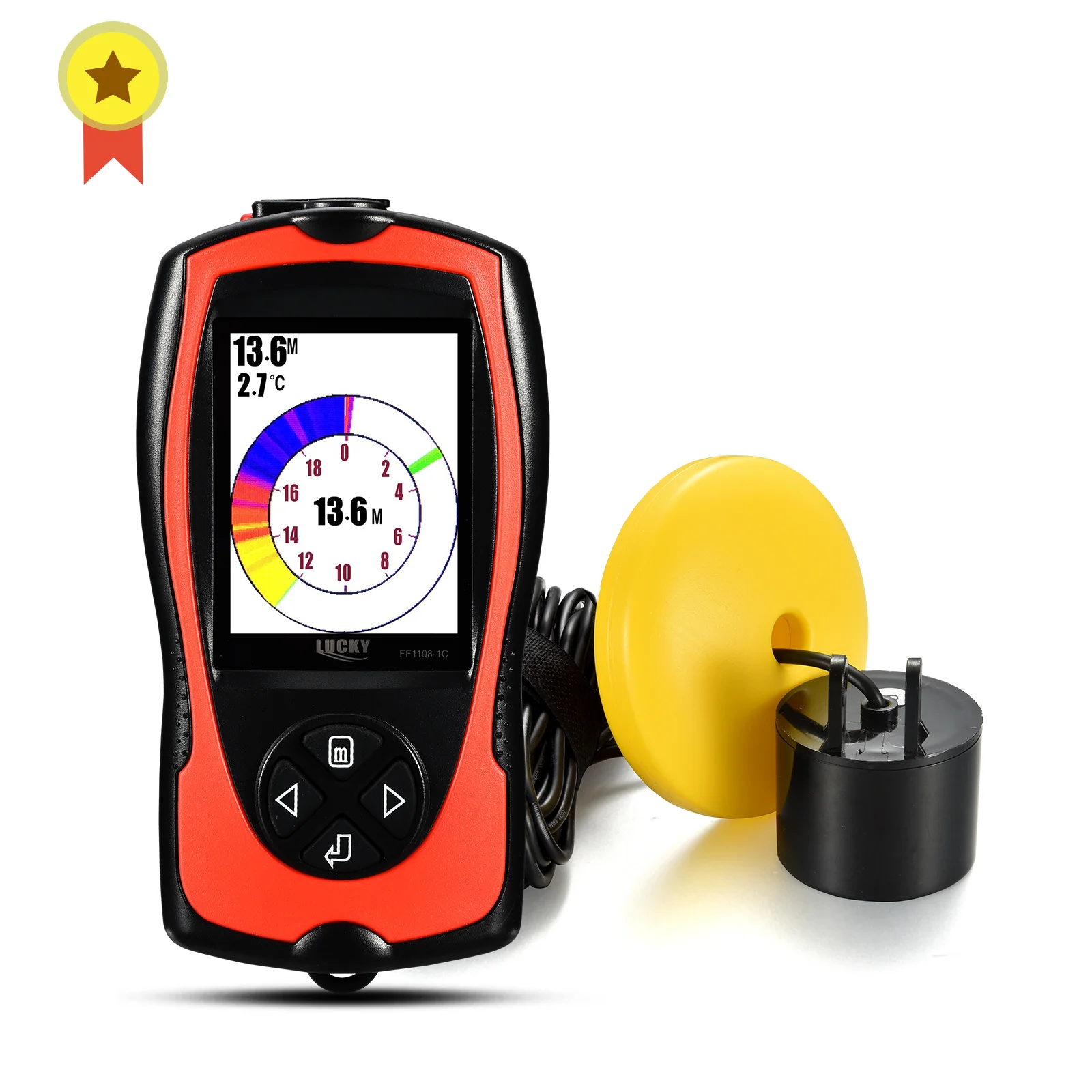 Sondeur de pêche Lucky FF1108-1CT haute définition couleur 100M - Échosondeur filaire pour pêche en mer