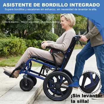 Sedia a rotelle manuale Sedia a rotelle pieghevole ultraleggera e durevole Sedia a rotelle pieghevole per trasporto approvata dalla compagnia aerea