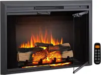 39" W Electric Fireplace Insert with Glass Door and Mesh Screen, Fireplace Heater 750/1500W,Fire Crackling Sound, Remote Control 1