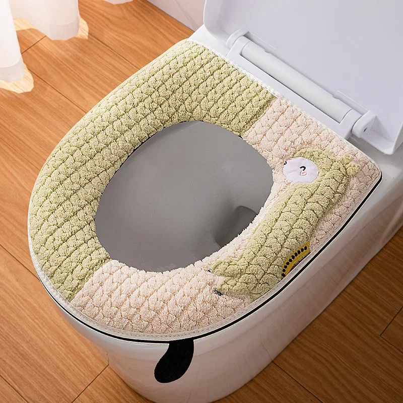 Universal Toilet Seat Cover Cute Alpaca Closestool Mat With Zippe Soft Warm Toilet Seat Cushion Bathroom Toilet Lid Accessories 6