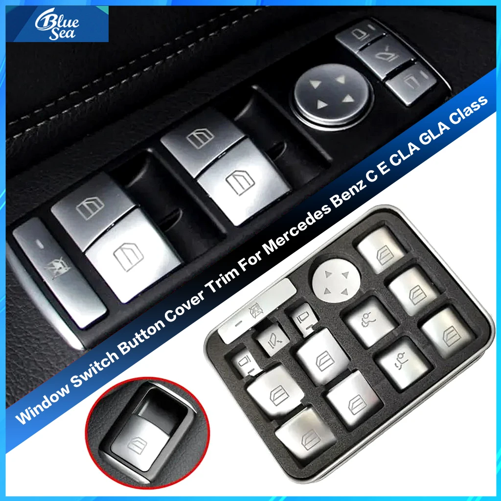 For Mercedes Benz CLA 180 200 GLA 180 200 2013 2014 2015 2016 2017 2018 2019 14x Car Parts Window Switch Button Repair Stickers