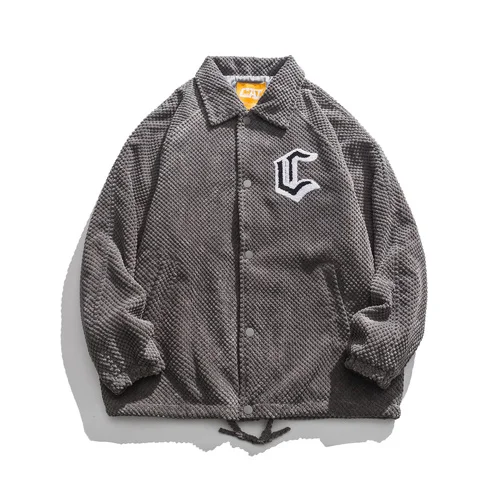 

Autumn Embroidered Spring Jacket Men Women Japanese Harajuku Korean Streetwear Fashion Trend Velvet Coat Unisex Cityboy Jacket