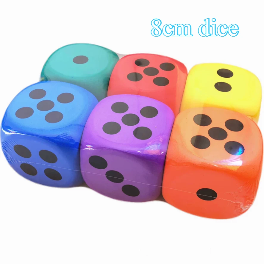 8CM color foam dice set multi-purpose fun toy party and educational game accessories 1set