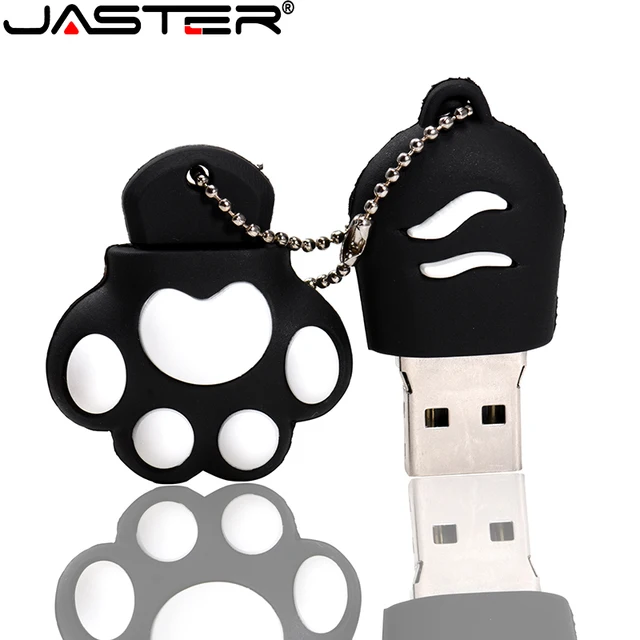 JASTER kot kreskówkowy łapa pamięć USB 64GB fajne pióro napęd 4GB 8GB 16GB 32GB czerwony Pendrive USB2.0 bezpłatny breloczek Pendrive 4