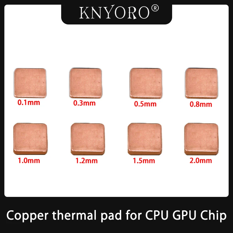 10pcs Cpu Copper Thermal Pads 15x15mm Pad Cuivre Copper Shim Heatsink