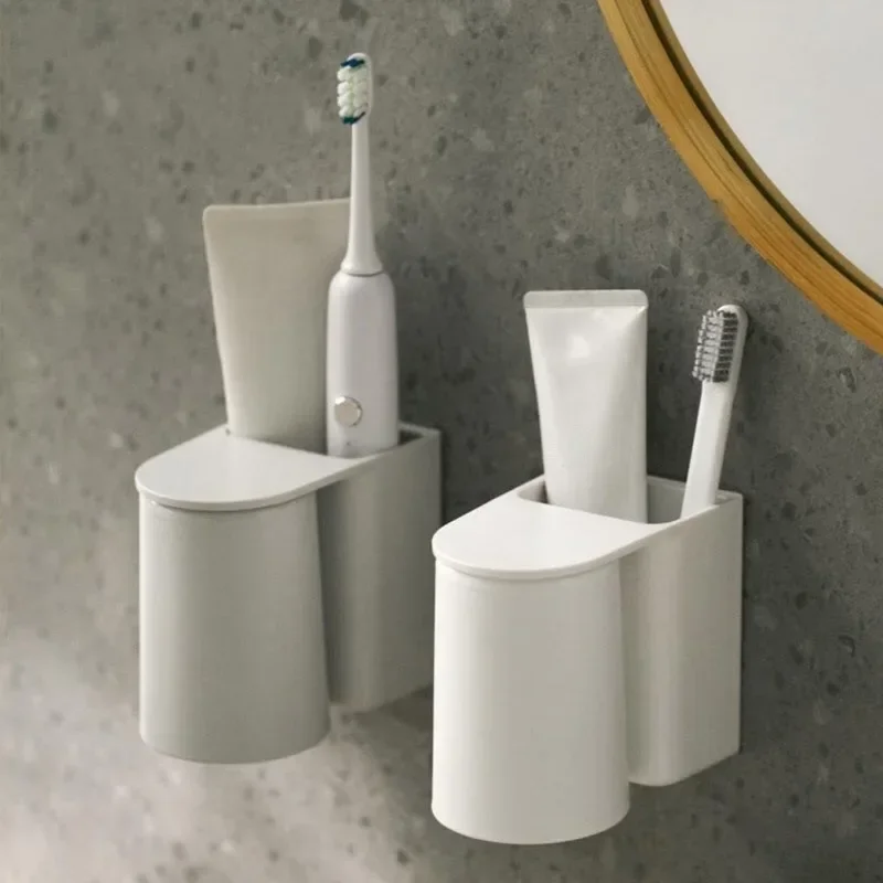 

Magnetic Mouthwash Cup Upside Down Toothbrush Cup Storage Rack Brush Rack Household Couple Shower Cup Toothbrush Holder Set