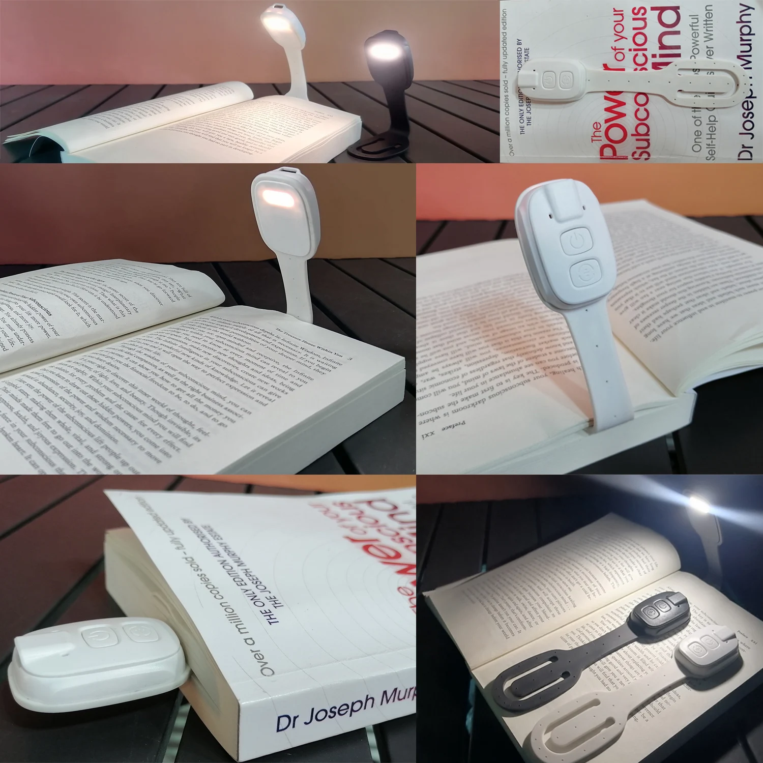 초박형 카드 북 라이트 7 LED 눈 보호 독서등 3가지 색온도 블루라이트 차단 무플리커 휴대용 클립