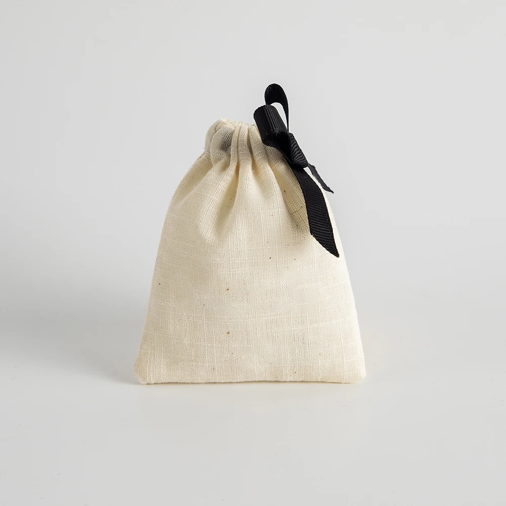 Lot de 5 mini sacs en toile de jute rustique avec cordon de serrage pour fête de mariage, fête, sac vintage en lin avec cordon de serrage, sacs pour loisirs créatifs, 5