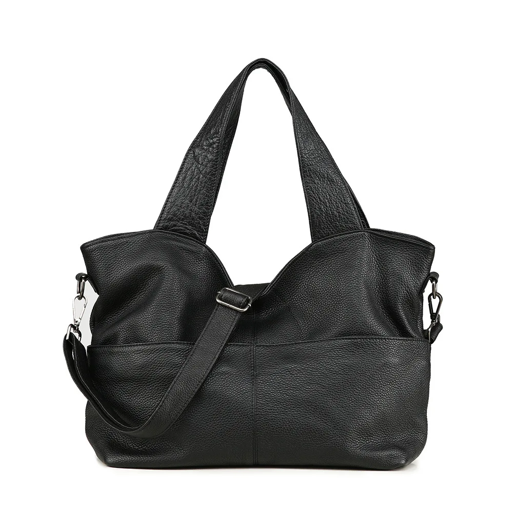 

2023 New Women's Handbag Top Layer Cowhide Large Capacity Oblique Straddle Bag Simple Style Spot