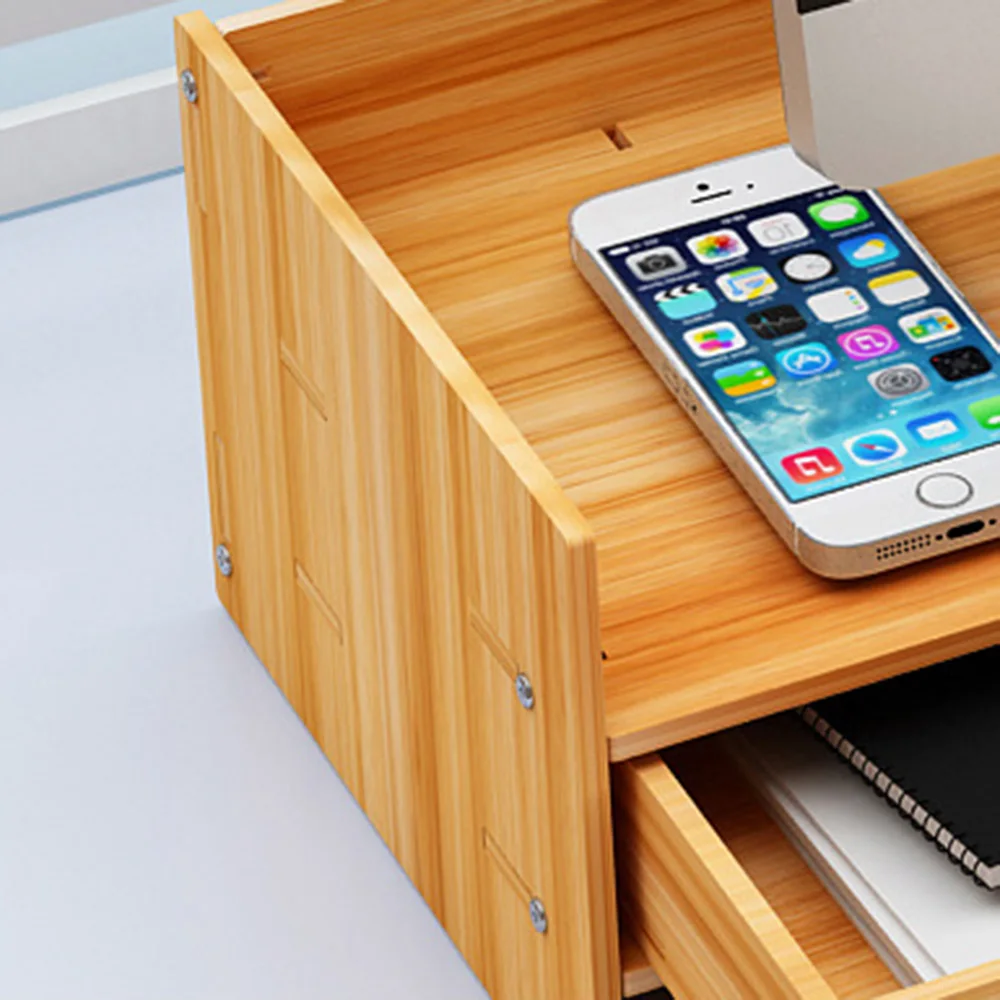 Lychee Life Computer Monitor Mounting Bracket Solid Wood Desktop Screen Mounting Desktop Bracket Support computer monitor bracket