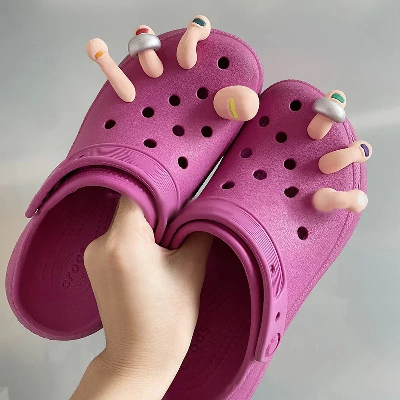 

1Set 3D Shoe Charms Funny Toe For DIY Shoes Accessories Manual Shoe Decoration For Kids Boys Girls Men Women Party Bir