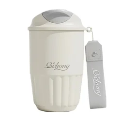 Elegant Ceramic Lined Insulated Travel Thermos - 410ML Vacuum Cup - 410ML (White)