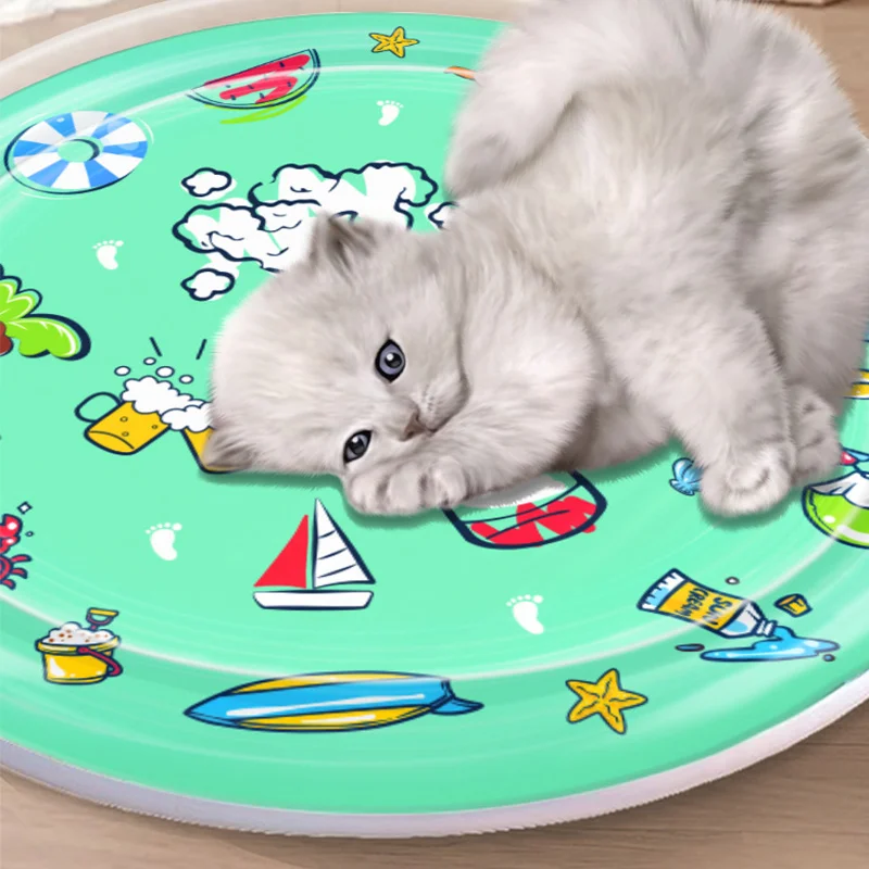Tapis d'eau gonflable rafraîchissant pour chats et chiens (2025) - Jouet amusant et ludique_voghion.com