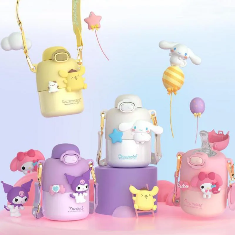 

Изолированная чашка Sanrio Kuromi Mymelody, красивая чашка Kawaii, креативная чашка для живота для студентов, мультяшная Изолированная чашка с соломинко...