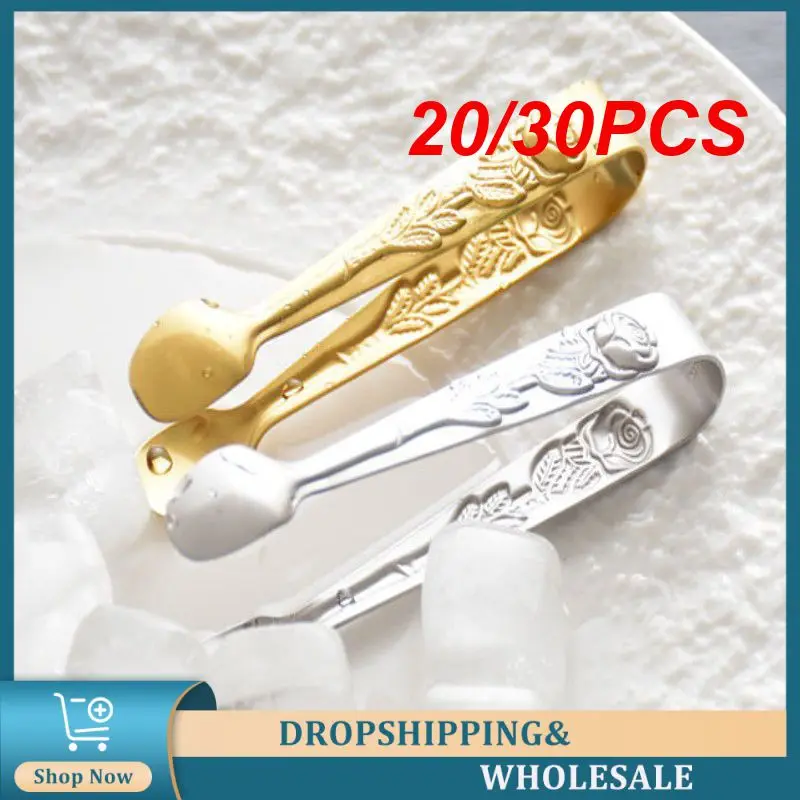 

20/30PCS Ice Tongs Durable Stainless Steel Clip Available In Silver/gold To Complement Any Decor Kitchen Bar Need