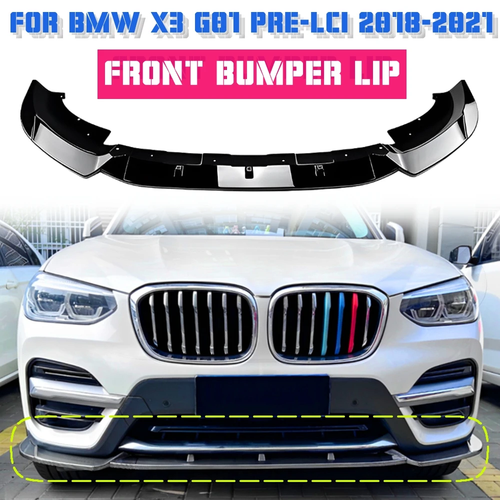 

For BMW X3 G01 20i 30i 20d 30d M40i 2017 2018 2019 2020 2021 Car Front Bumper Lip Body Kit Spoiler Splitter Diffuser Canard ABS