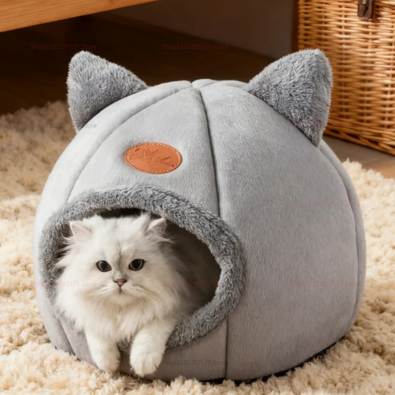 Winter Warm Cat Nest Semi-Enclosed Design Windproof And Cold-Resistant Large Model Comfortable And Warm Pet Nest For Home Use 1