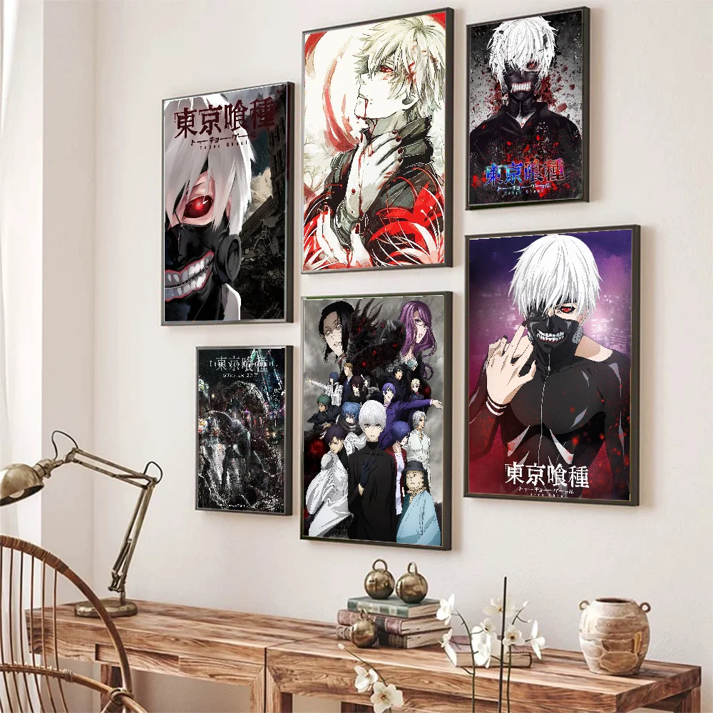 

Tokyo Ghoul Poster Self-adhesive Art Poster Retro Kraft Paper Sticker DIY Room Bar Cafe Vintage Decorative Painting