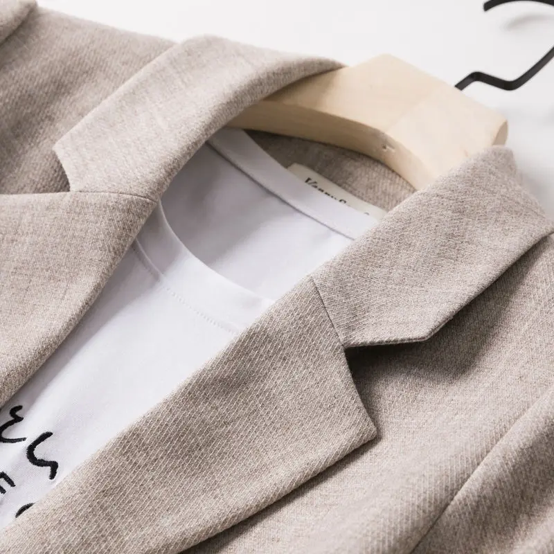 Women Blazer Korean Chic Spring Lady Elegant Coats Single Button Outwear Long Sleeve Plaid Suits Women Office Blazer Jacket 2023