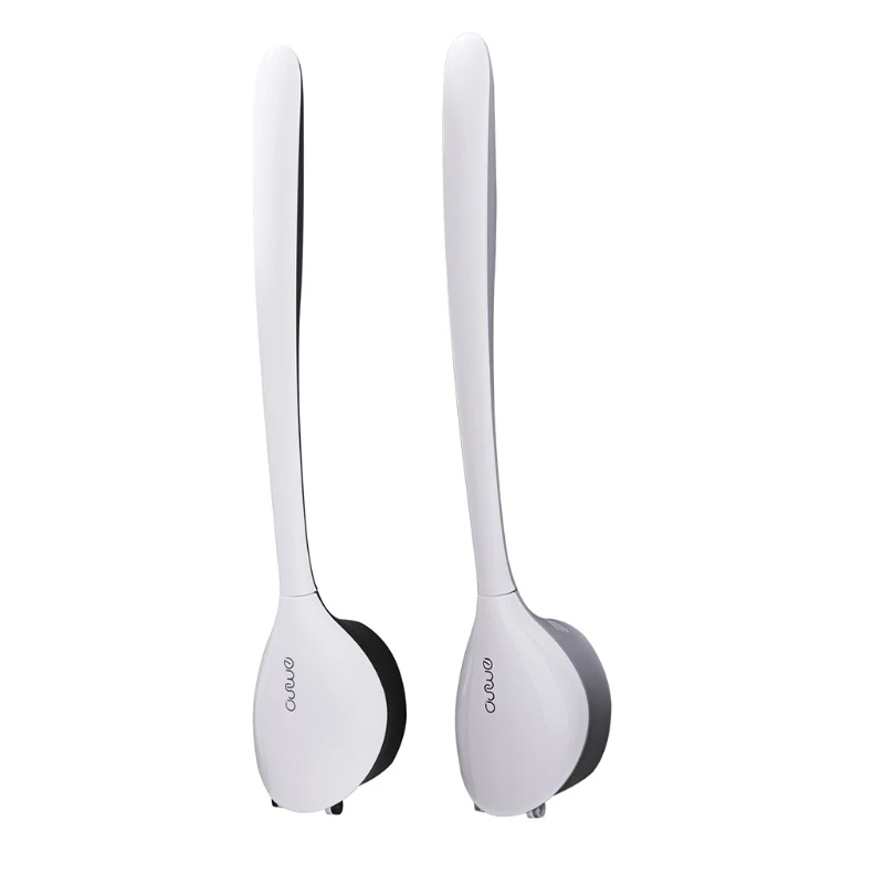 Toilet Brush and Holder Wall-Mounted Long Handle Soft TPR Bristles for Head All-Round Cleaning Brush Toilet Brush Set