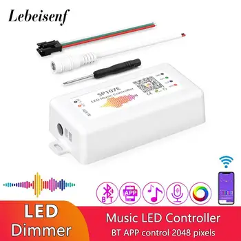 블루투스 호환 LED 음악 컨트롤러, 풀 컬러 픽셀 IC 컨트롤러, 스마트폰 앱, WS2812B, WS2811 LED 스트립용, SP107E