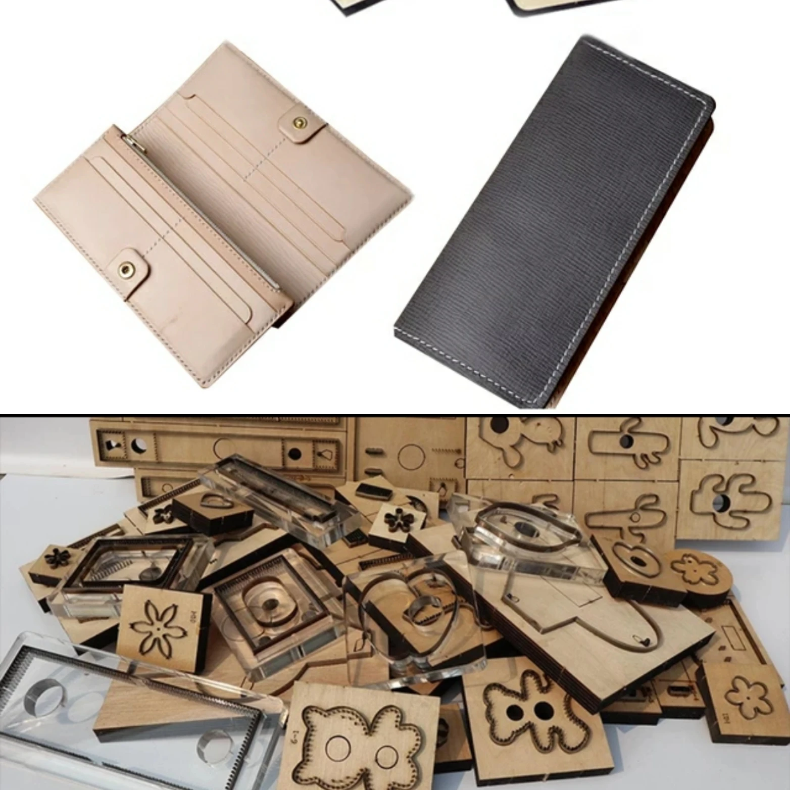 Wood Die Cutting Diy Elegant Long Wallet Die Cutting Burr Scrapbook