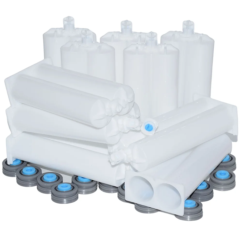 

1/10/50 шт. 100 мл эпоксидная AB клеевая трубка 1:1 пустой двухцилиндровый картридж с уплотнительными поршнями для клеевых пистолетов 1:1 AB 100 мл пистолет для герметизации