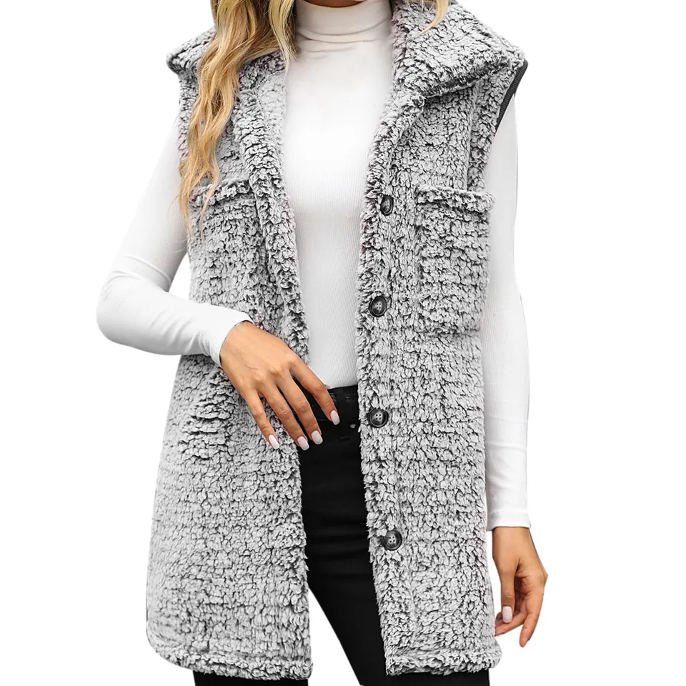 Trendy Womens Sleeveless Faded Vest Jacket