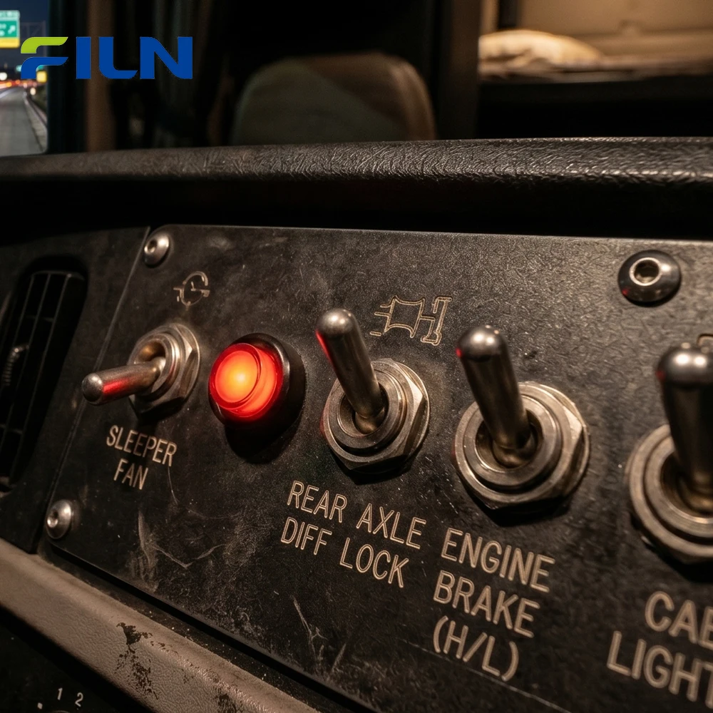FILN 3PCS 10mm IP67 방수 상태 표시등 2핀 마운트 LED 표시등 12V-24V 트럭 운전실 상업용 제어 대시보드용