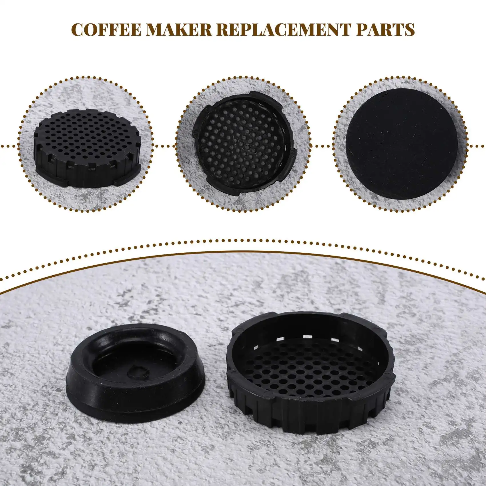 Coffee Filter Paper Cap & Plunger End Gasket Seal Replacement Parts Sets Fit for Aeropress Coffee and Espresso Maker images - 6