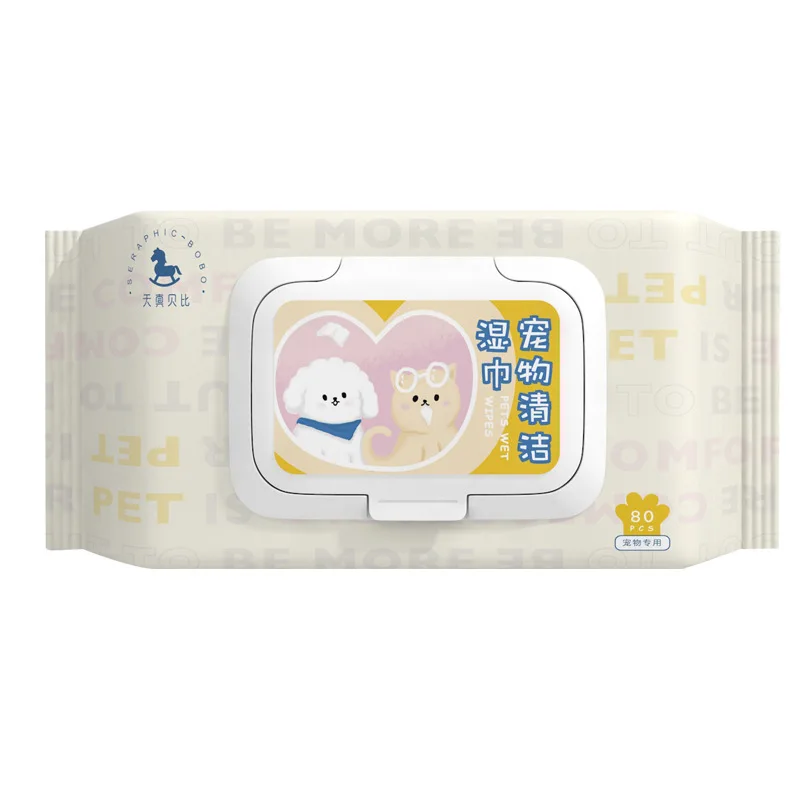Pet Wipes for Cats and Dogs: Wipe Tear Stains, Clean Body Parts, Wash Without Water, Deodorize and Clean Wet Wipes