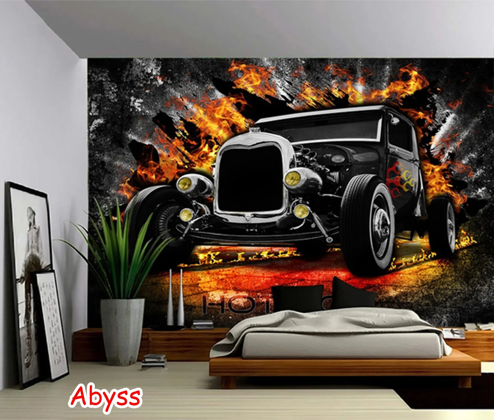 Hot Rod Tapestry Modified Car Tapestry Wall Hanging Art Bedroom Decoration Psychedelic Wall Curtain Background