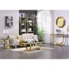 Gold Coffee Table for Living Room,Luxury Coffee Table 48" Black Rectangle Living Room Table with Gorgeous Gold Double U-Base 6