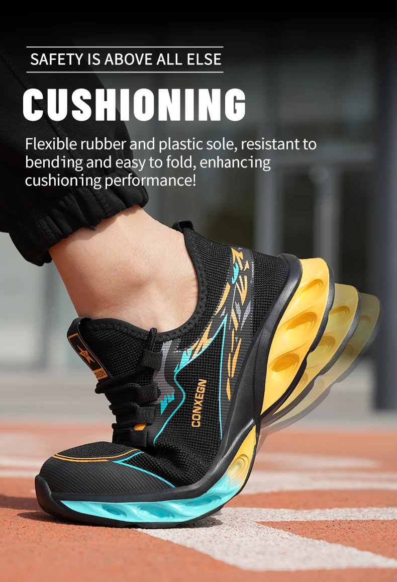 A pair of men's steel-toe safety boots with anti-smashing and anti-piercing protection 009