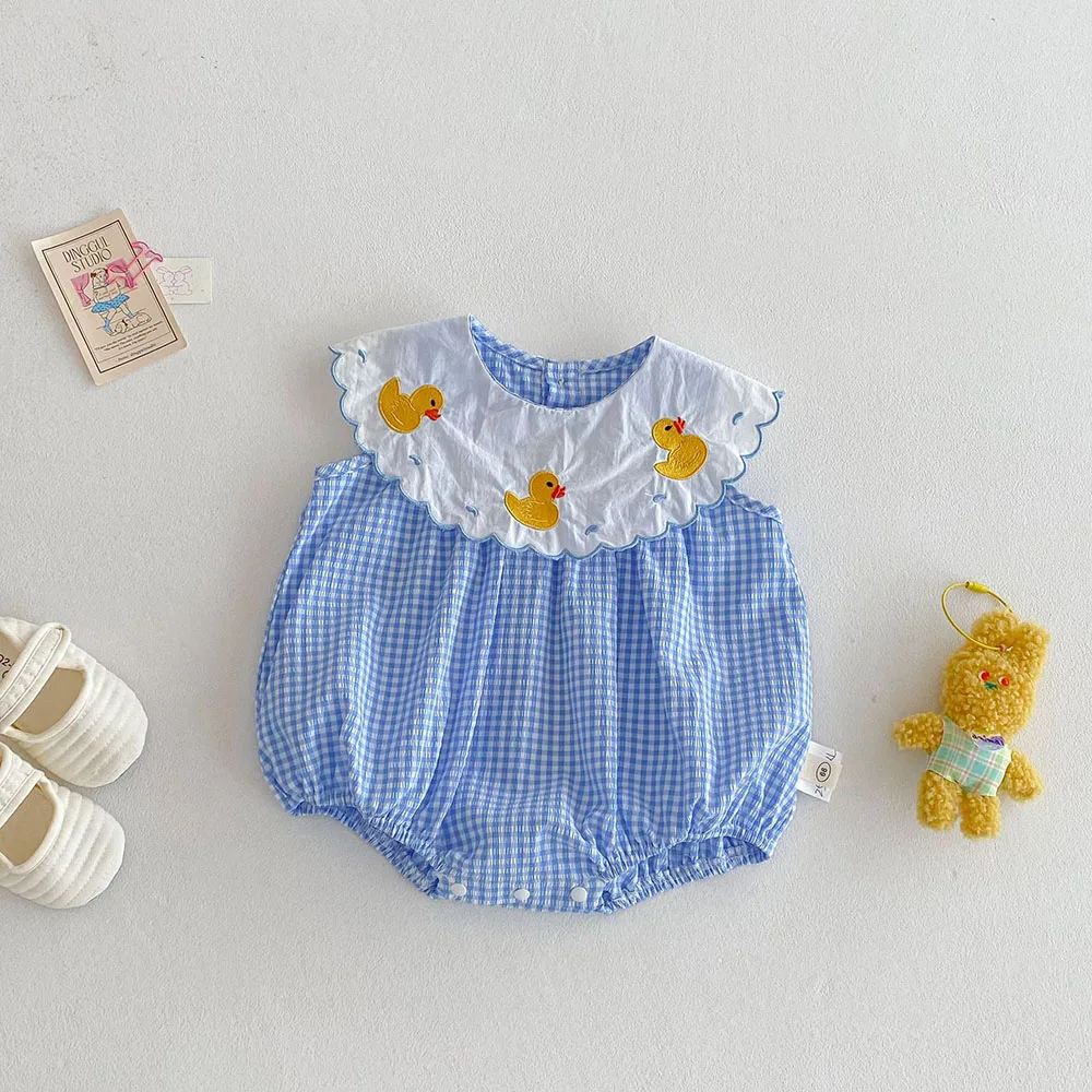 Summer Baby Girls Peter Pan Collar Bodysuit