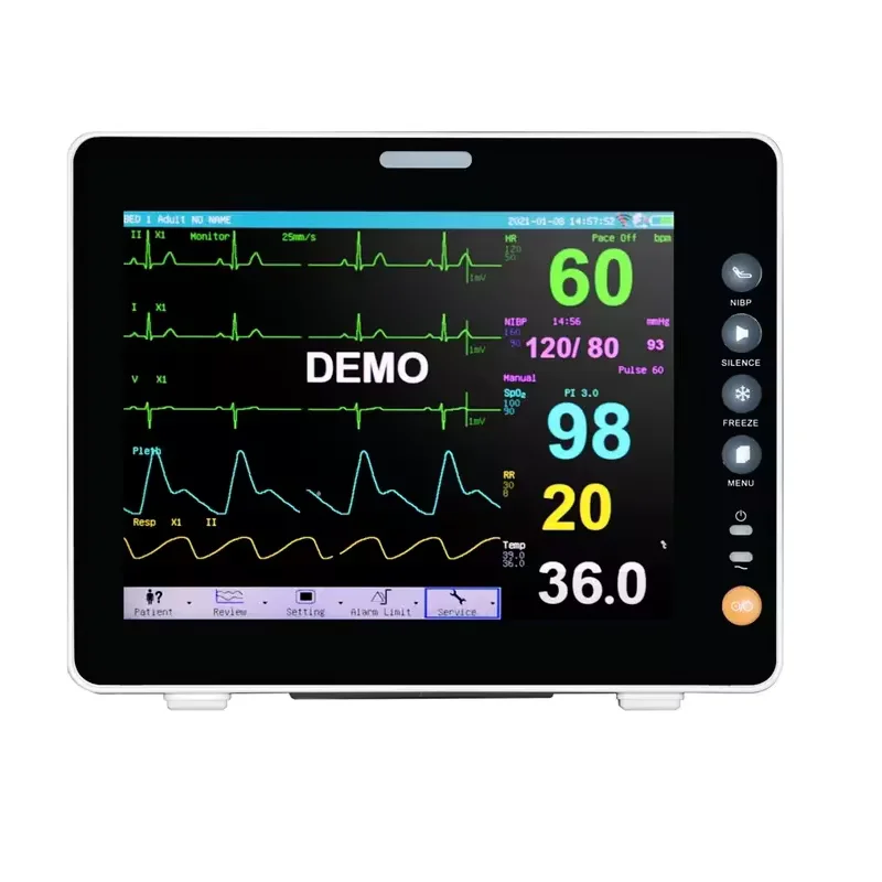 8 inch Screen Portable Multi-Parameter Human/Vet Use Patient Monitor Vital Signs Monitor