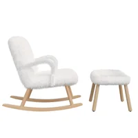 Comanlai плюшевое кресло-качалка кресло для отдыха кресло для кормления гостиная акцентное кресло для гостиной спальни — изображение 5