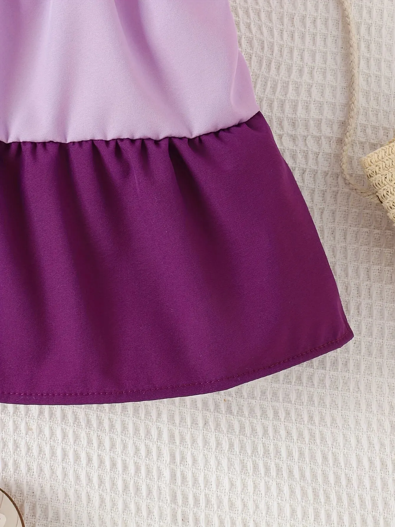 Girls Dress Summer Cool Cute Baby Girl Patchwork Color Contrast Halter Sundress Outdoor Casual Sweet Comfortable Breathable Beach