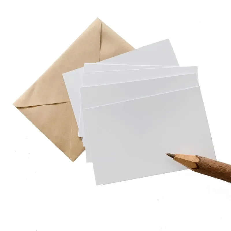 20 개/몫 빈티지 빈 시리즈 크래프트 종이 선물 카드 엽서 DIY 인사말 카드 브라운/화이트/블랙 14*10CM