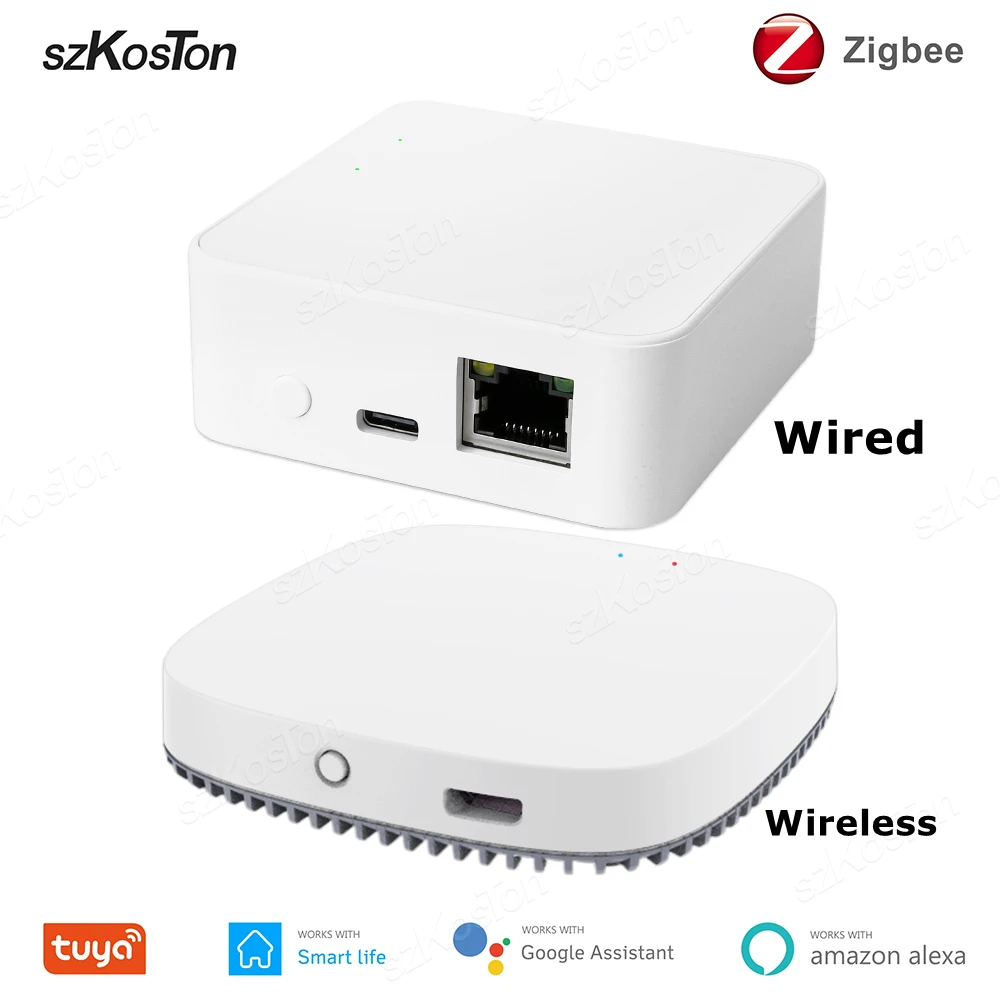 Tuya Smart Wired / Wireless Zigbee 3.0 Gateway Hub Bridge Smart Life APP Automation Device Voice Remote Control for Alexa Google zigbee gateway smart gateway