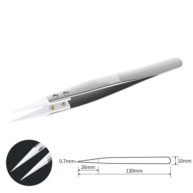 Ceramic Tipped Stainless Steel Tweezers Tips Heat Pointed Resistant Tweezer Electronic Soldering Tweezers Fine Pointed Tip image 4