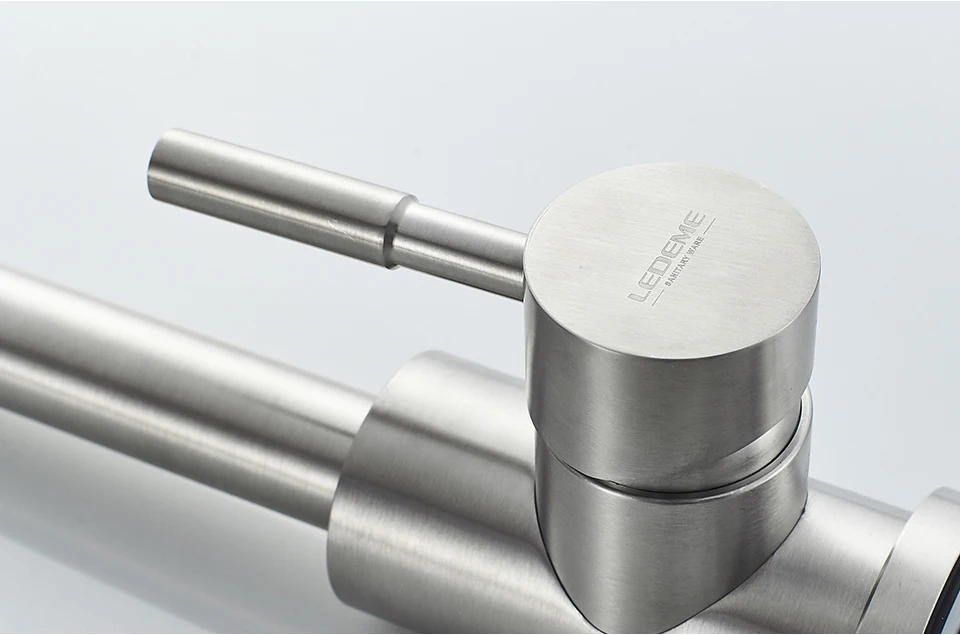 escovada, único punho, único furo, misturador, torneiras, L74998A-4, 3