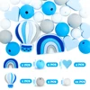 26Pcs/Set Baby Silicone Beads Teether Teething Rainbow Hot Air Balloons Beads Beads BPA Free For Makeing Pacifier Clips Necklace 6